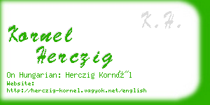 kornel herczig business card